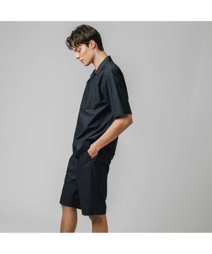 ラコステ　コットンバックサテンオープンネックシャツ　半袖　シャツ　US Sサイズ LACOSTE 【ラコステ メンズ】ラコステ コットンバックサテン