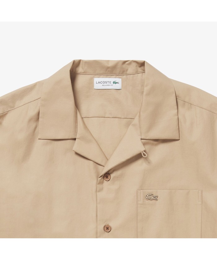 ラコステ LACOSTE コットンバックサテンオープンネックシャツ