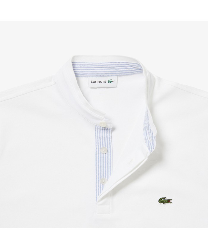 ラコステ 別注 スタンドカラー ポロシャツ 白 5 日本L相当 セール 30%OFF】ラコステ LACOSTE スタンドカラーポロシャツ