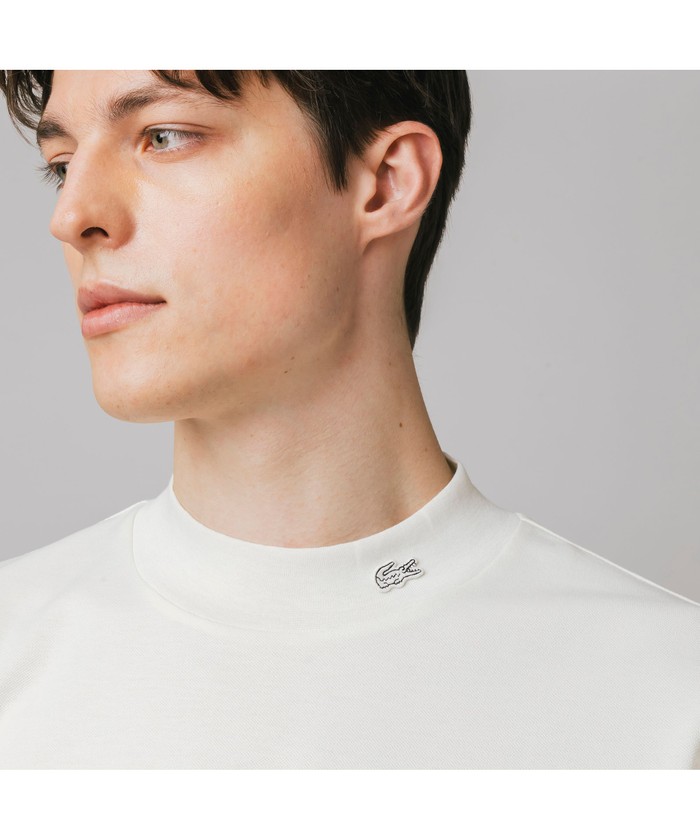 ラコステ LACOSTE 5分袖モックネックサマーニットTシャツ