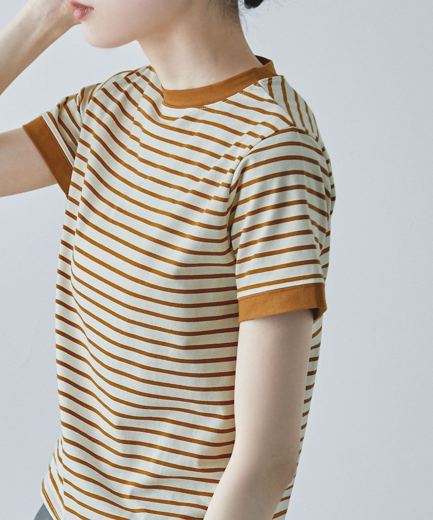 CASTORE★半袖 クルーネック ロゴ ボーダー トップス Tシャツ セール】CREW NECK DRAW CORD BORDER TEE / クルーネックドロー
