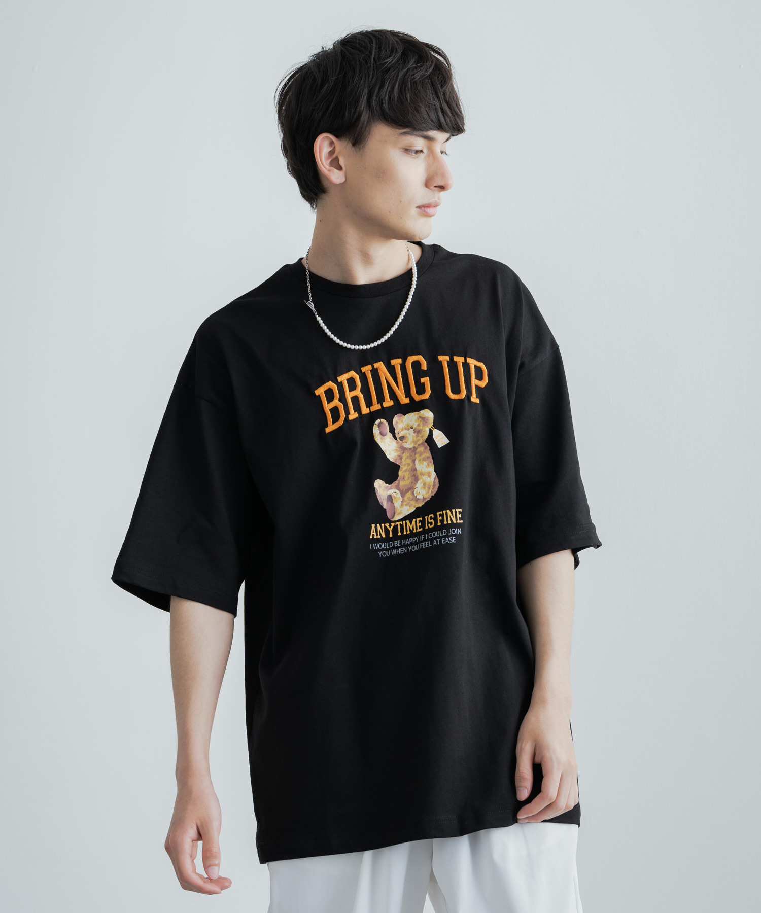 再入荷】 熊 ベアー BIG プリント オーバーサイズ 黒 Tシャツ L