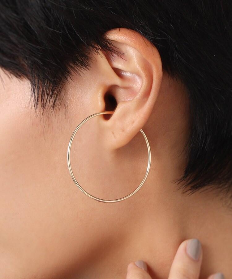 COCOSHNIKピアスK10カット丸線フープピアス大 片耳のみココシュニック K10カット丸線 フープピアス（大）（ピアス） | COCOSHNIK
