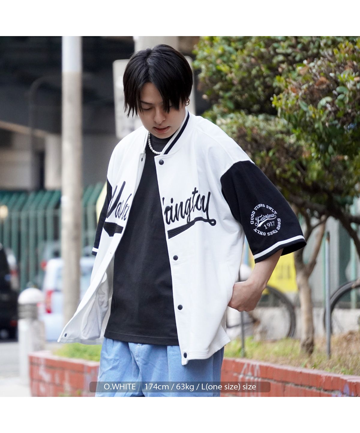 ワンフォークロージング 1111clothing 半袖 スタジャン メンズ ワンフォークロージング 1111clothing 半袖 スタジャン メンズ