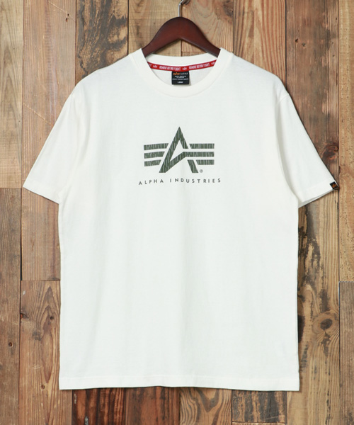 【ALPHA INDUSTRIES】フロント ロゴ クルーネック Tシャツ ♪ ALPHA INDUSTRIES】フロント ロゴ クルーネック Tシャツ
