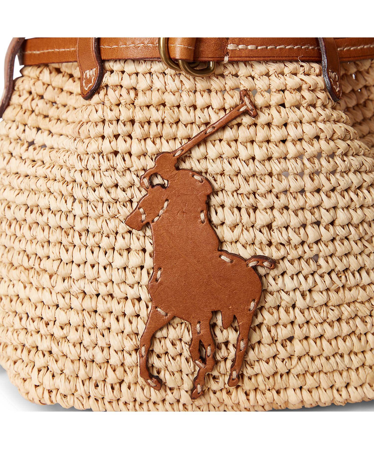ラフィア ミニ Bellport バケット バッグ(504658524) | POLO ラフィア ミニ Bellport バケット バッグ(504658524) | POLO