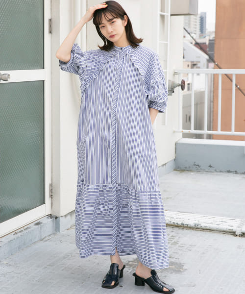 セール 40%OFF】プチフリルハーフスリーブワンピース(504694335