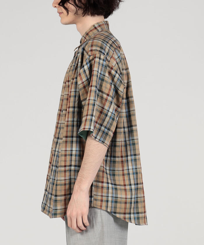 MHL.　コットンリネン　シャツ セール 30%OFF】コットンリネン マドラスチェック ショート