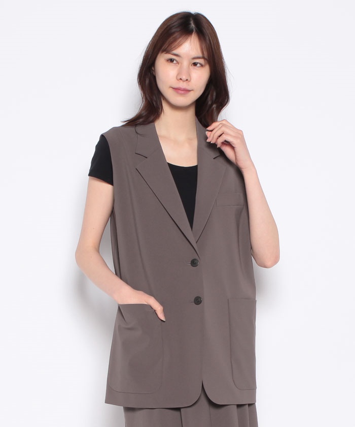 Theory luxe 24SS ペプラムツイードベスト ドビー織り 38