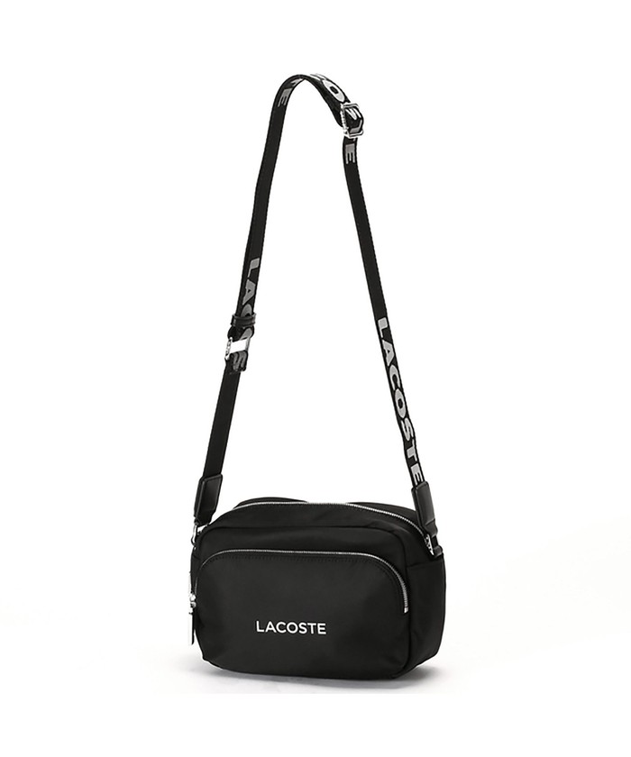 【美品】ラコステ　アクティブナイロン　ボックスショルダーバッグ　ブラック セール】ラコステ LACOSTE アクティブナイロン ボックス