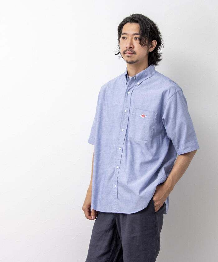 DANTON/ダントン】DOT BUTTON BD SHIRT SS スナップボタン