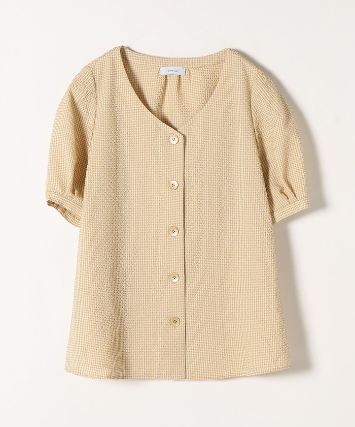 極美品✨定価１.５万❤️　シップスエニィ　バフピーチ フラップシャツジャケット◇ 予約》SHIPS any:〈洗濯機可能〉チノ ステッチ ショート シャツ