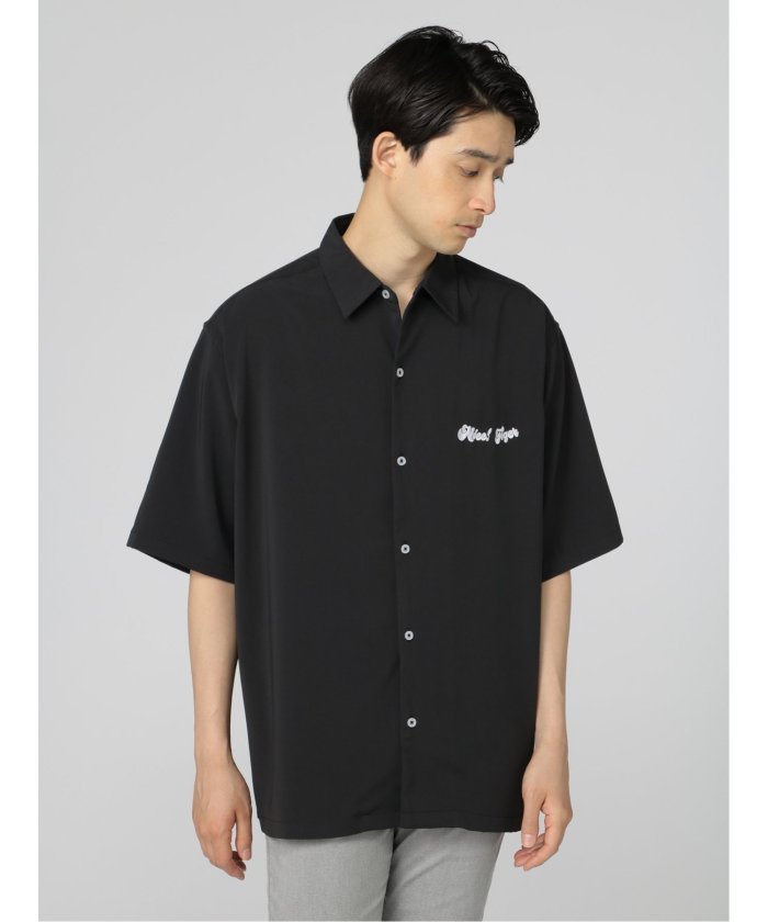 GALLEST シフォンシャツジャケット【ウォッシャブル】 38 ブラック　黒 GALLEST シフォンシャツジャケット【ウォッシャブル】 38