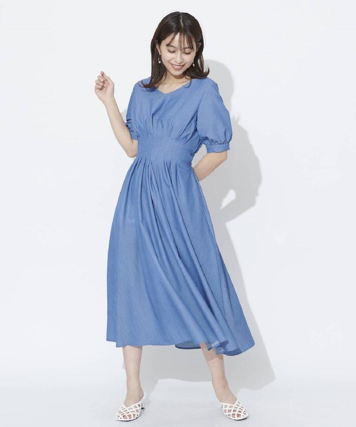 ウエストタック半袖ワンピース(504706424) | AND COUTURE(AND
