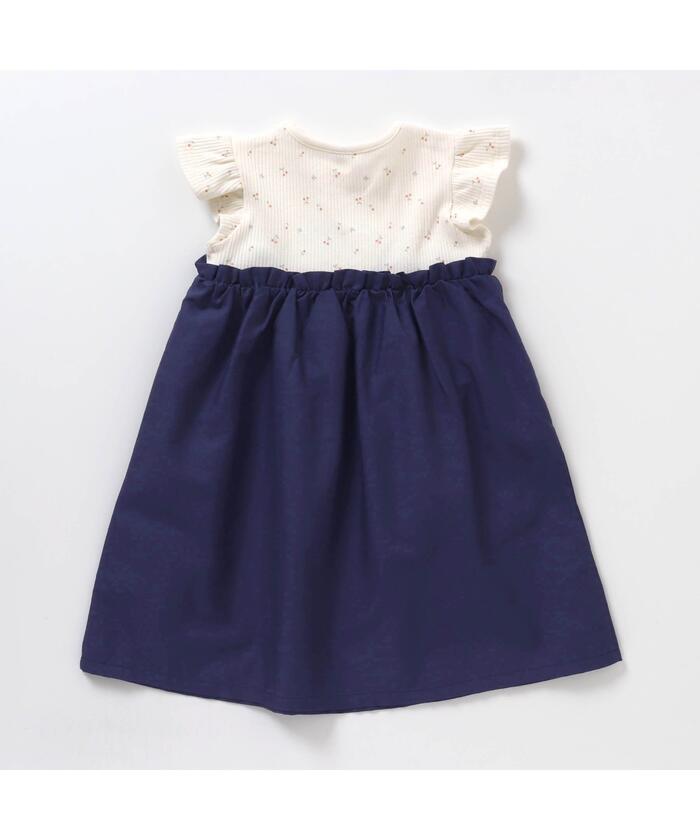 セール 40%OFF】ラッフルスリーブ3柄ドッキングワンピース