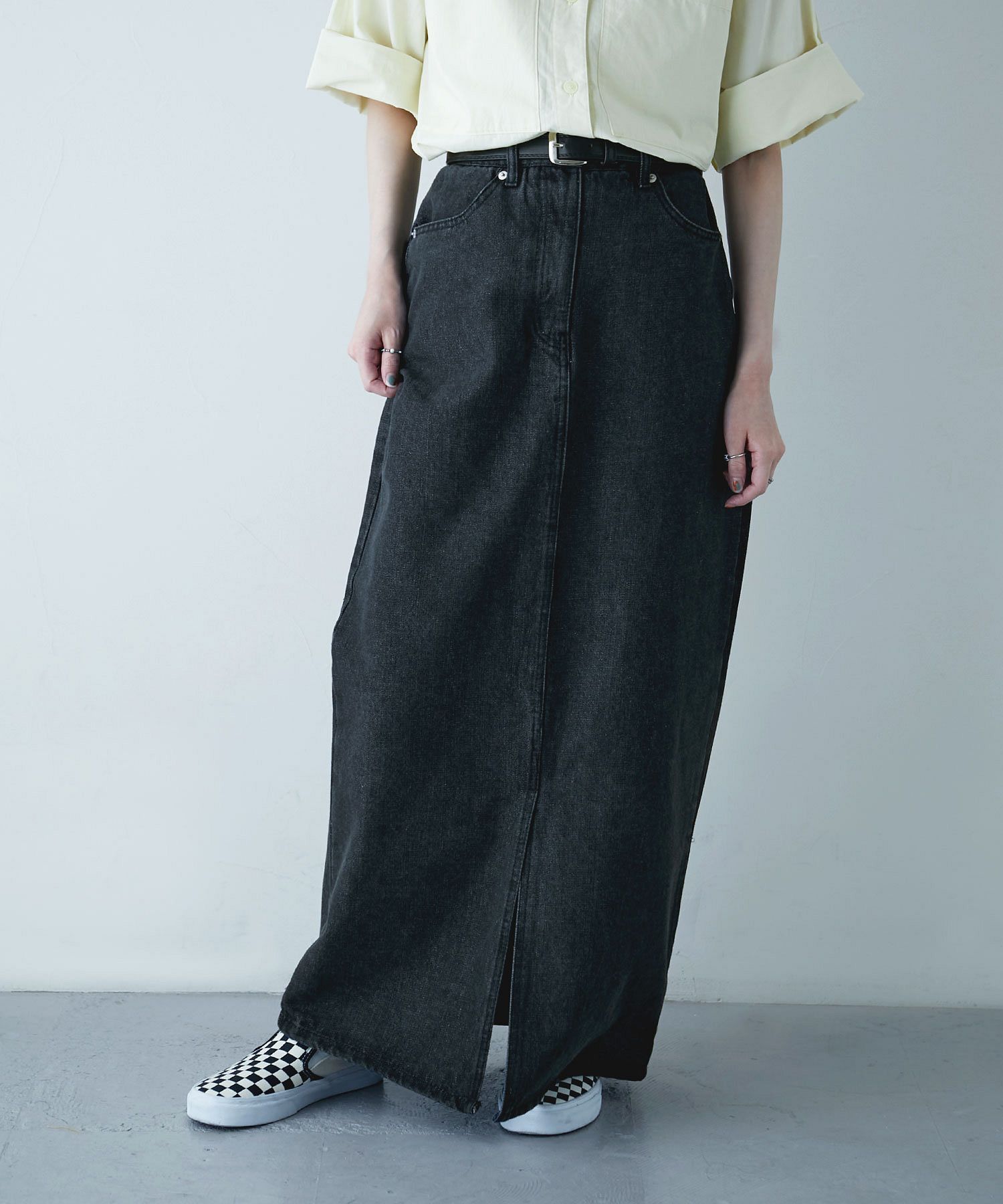 デニムストレートスカート ボトムス スカート ロング デニム