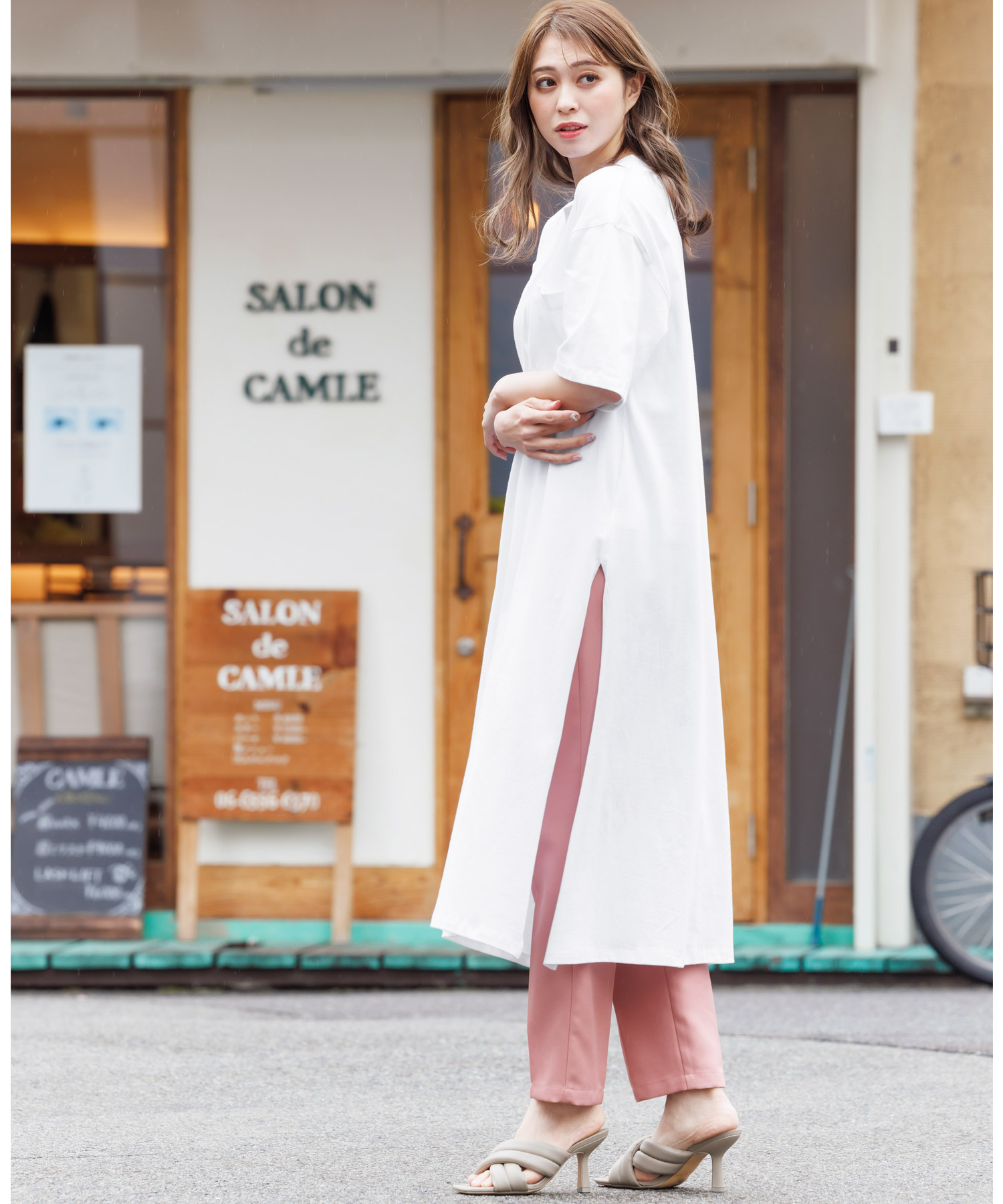 ダメージ有り】sacai サイドスリット シャツワンピース 2サイズ