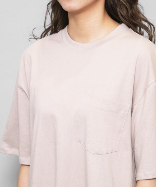 セール サイドスリット Tシャツワンピース レディース Tワンピ カットソー ひざ丈 半袖 胸ポケット付き ミリアンデニ Mili An Deni D Fashion