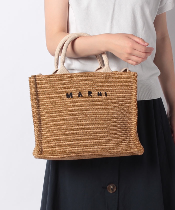 MARNI】マルニ ラフィア製 スモールトートバッグ SHMP0077U0P3860 ...