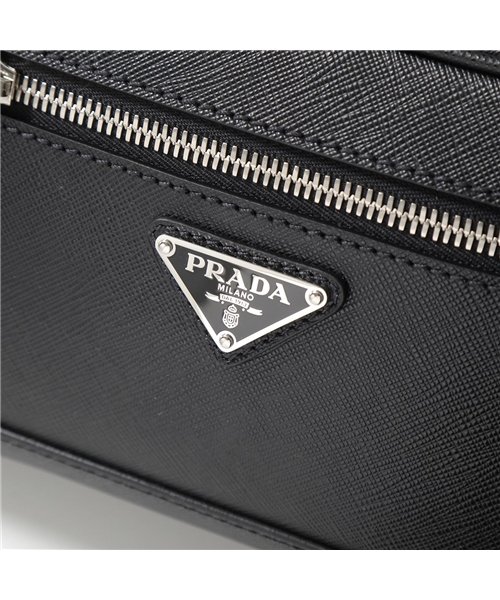セール Prada プラダ 2vl012 9z2 F0002 レザー ボディバッグ ベルトバッグ ウエストポーチ 三角ロゴ金具プレート Nero 鞄 メンズ プラダ Prada D Fashion