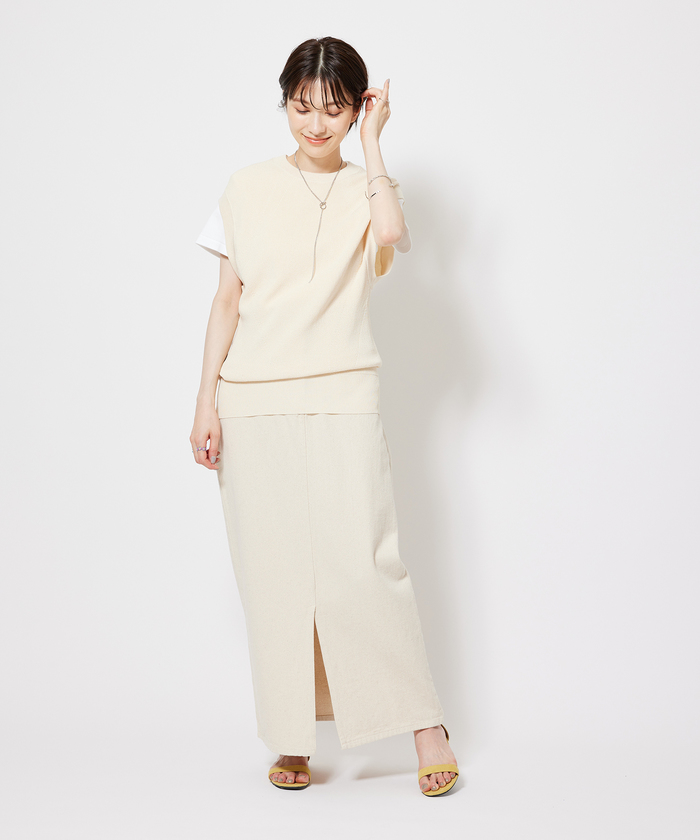 【最新入荷】 セール】【サマーニット】畦減らしニットベスト(504574003 トップス
