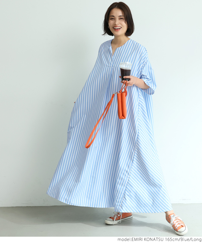 コカ ストライプ  ワンピース クーポン】【セール 44%OFF】ストライプスキッパーシャツ