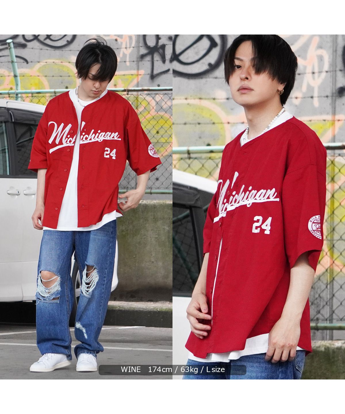 ベースボールシャツ ストリート オーバーサイズ シャツ 半袖 メンズ