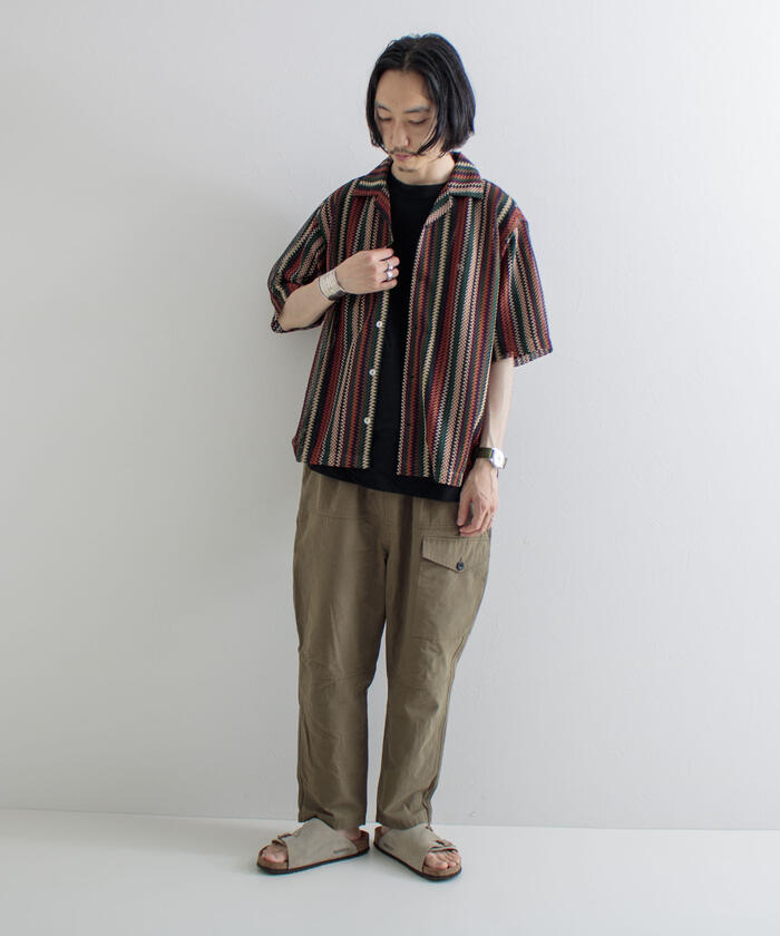 GLOSTER/グロスター】マルチストライプ ニットレース バルファス