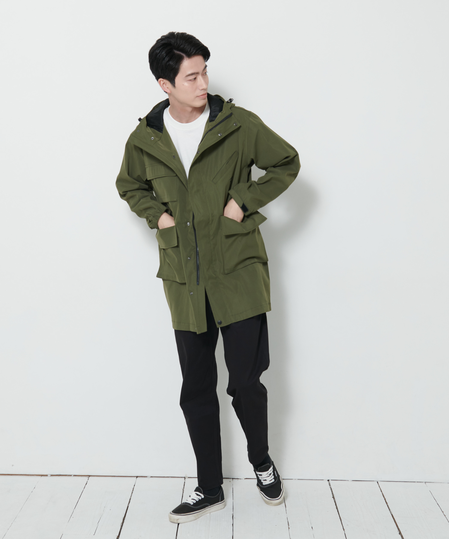 クーポン】【OUTDOORPRODUCTS】撥水ミドル丈 マウンテンパーカー クーポン】【OUTDOORPRODUCTS】撥水ミドル丈 マウンテンパーカー