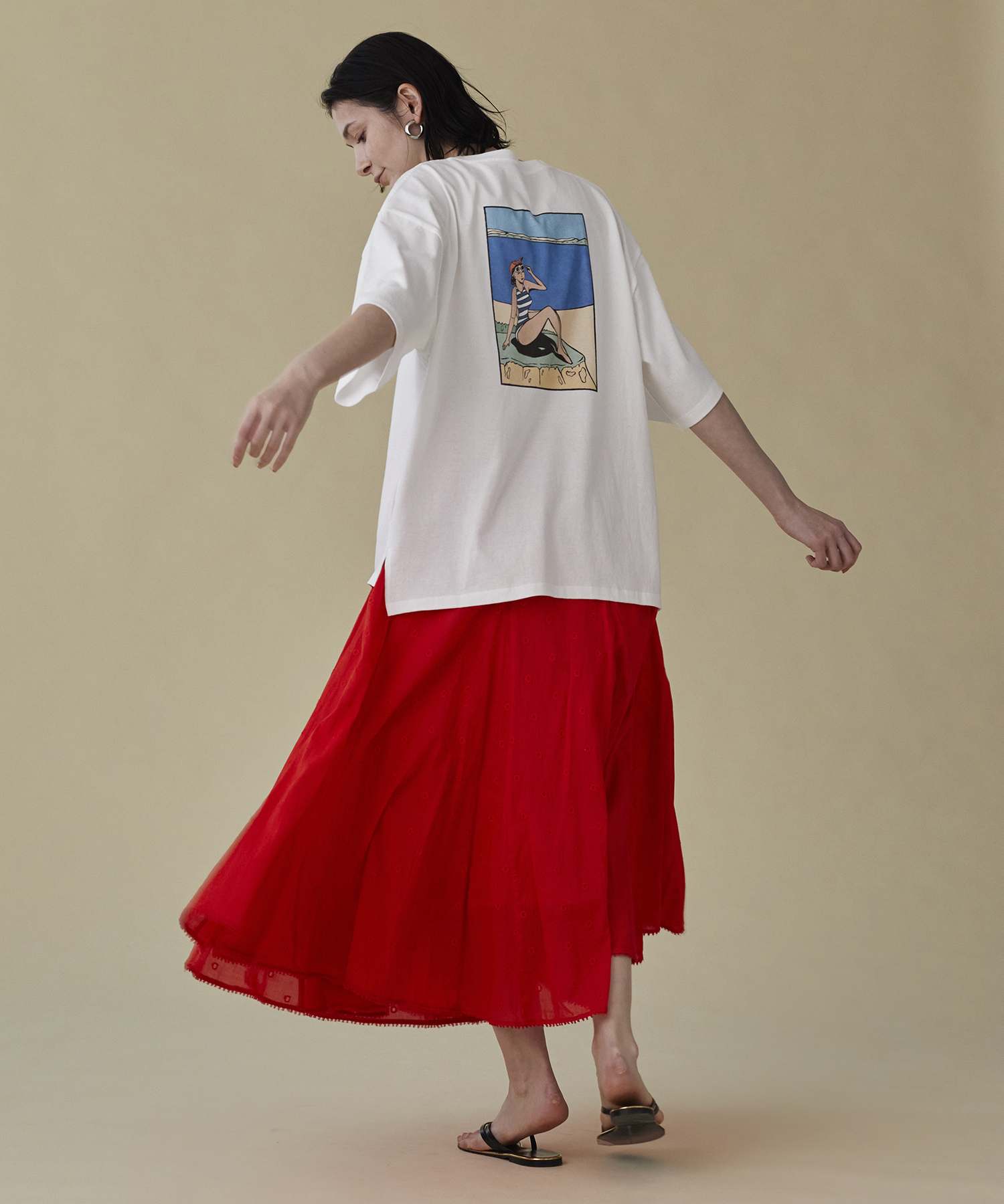 254y*美品 ハウスオブロータス ボイルサークルシシュウパネルフレアスカート. セール 50%OFF】ボイルサークルシシュウパネルフレアスカート