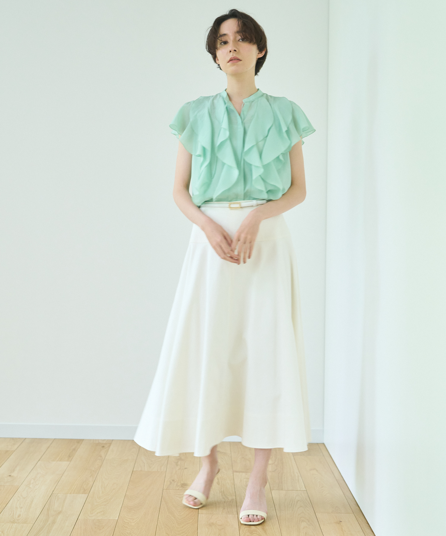 セール 40%OFF】デニムライクロングフレア スカート(504683725
