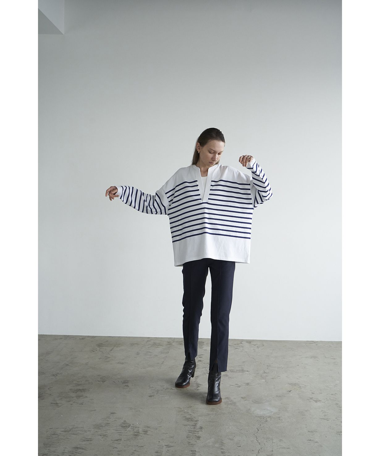 セール】WIDE HENRY NECK BORDER TOPS(504707911) | クラネ セール】WIDE HENRY NECK BORDER TOPS(504707911) | クラネ