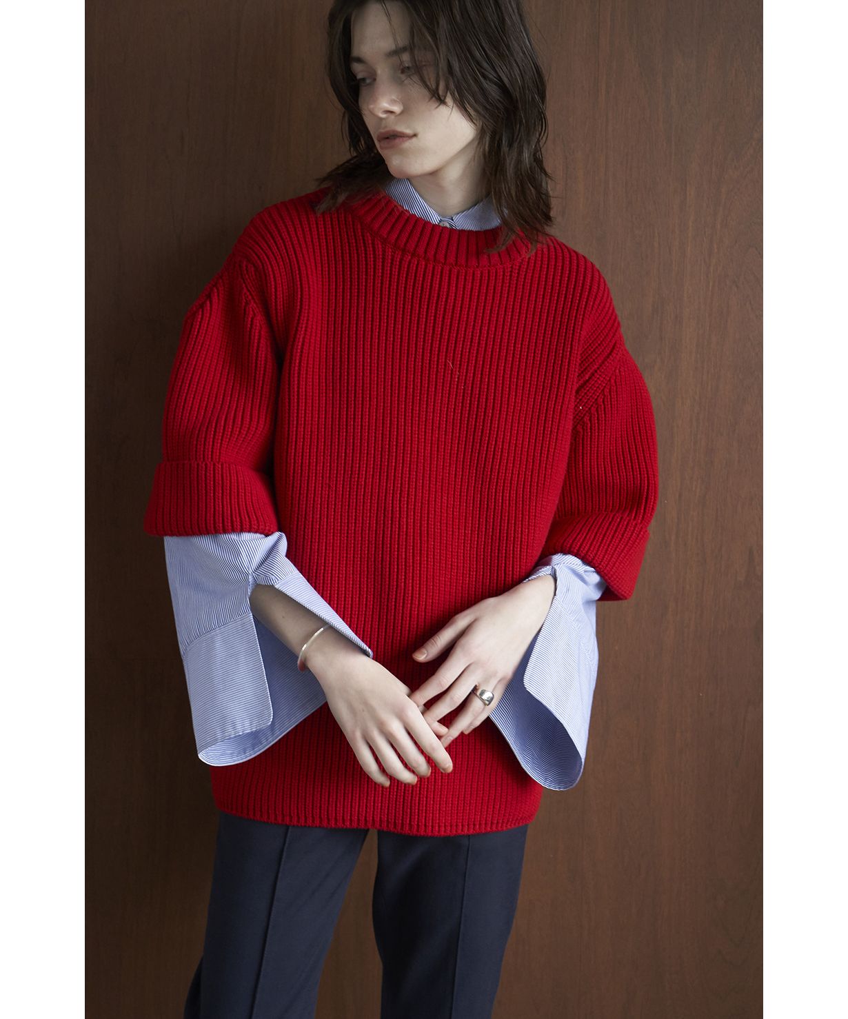 セール】OVER HALF SLEEVE KNIT TOPS(504707913) | クラネ(CLANE