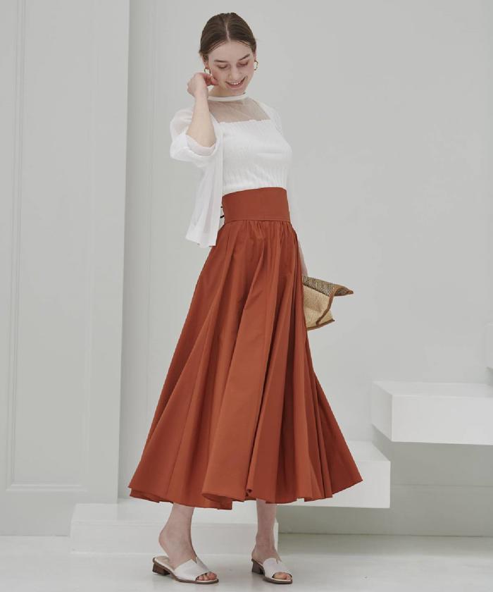 セール 40%OFF】バックレースアップギャザーフレアスカート