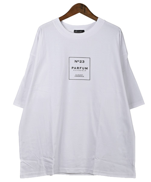 ラグスタイル LUXSTYLE 香水柄イラストバックプリントBIG半袖T