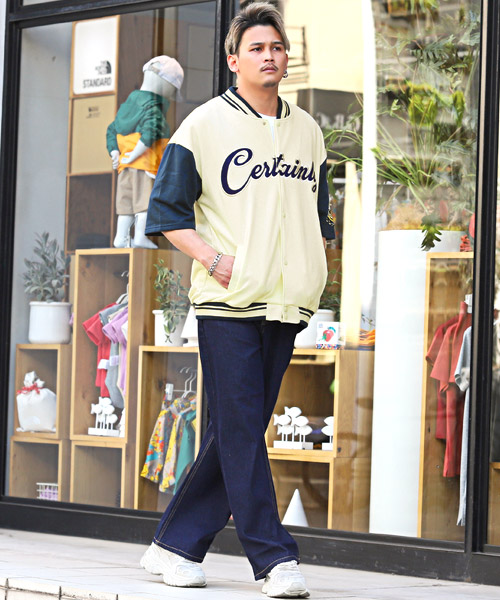 ラグスタイル LUXSTYLE T/Cミニ裏毛カレッジロゴ刺繍半袖カット