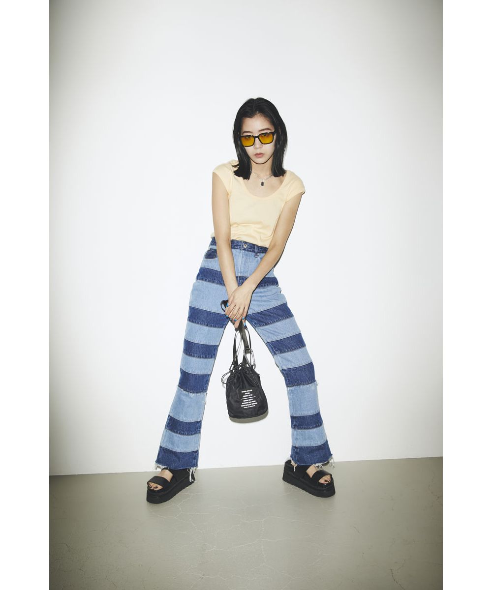 セール 50%OFF】PATCH WORK FLARE パンツ(504678675) | スライ セール 50%OFF】PATCH WORK FLARE パンツ(504678675) | スライ
