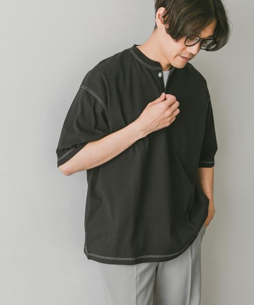 セール 35%OFF】配色ヘンリーネックTシャツ(504740667) | アーバン