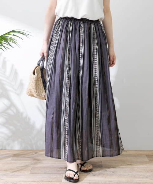 クーポン】【セール 30%OFF】マルチストライプコットンボイル