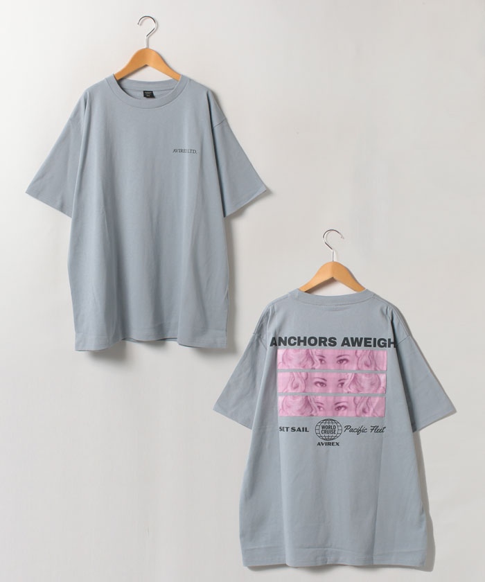 古着AVIREX 長袖ミリタリーパッチ&刺繍スーベニアシャツジャケット Lサイズ AVIREX/アヴィレックス】 バック刺繍シャツ パシフィック