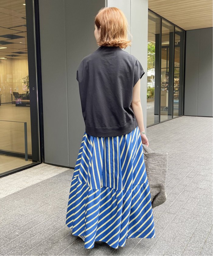 国内正規□ ebure 22AW シルクコットンストライプスカート 86,900円