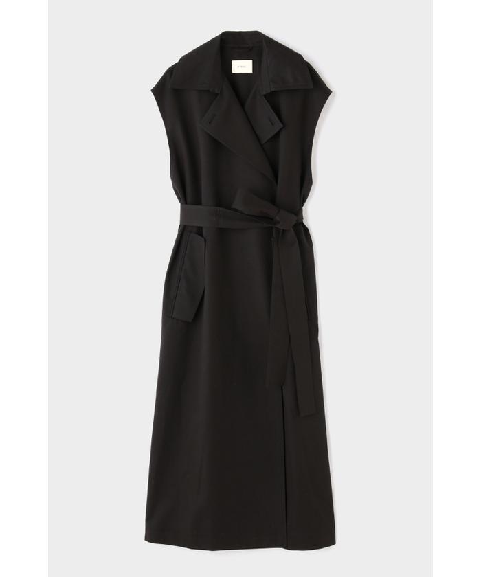 【LE PHIL】ル フィル　ジレ　ノースリーブワンピース　トレンチワンピース トレンチ風ジレワンピース | micofill