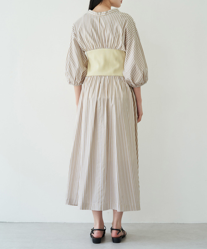 セール80%OFF】ストライプ＆無地ビスチェドッキングシャツ