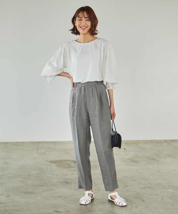 新品 ナノユニバース 2タック ボリューム パンツ 定価13750円 36 セール】リネン2タックパンツ(504521832) | NANO universe(NANO