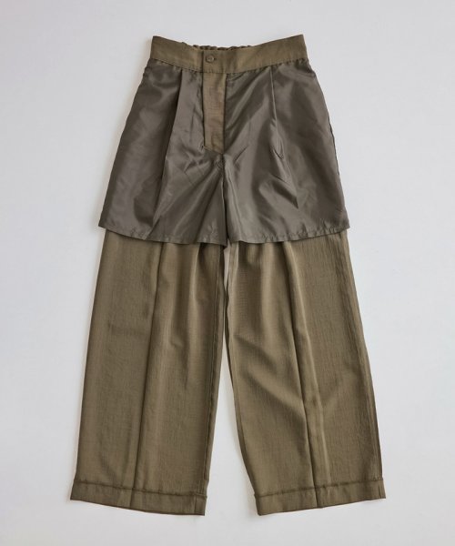 セール】セットアップ対応/麻調シアーハイウエストストレートワイドパンツ(504564680) ロペピクニック(ROPE ワイドパンツ 麻調 ロペピクニック