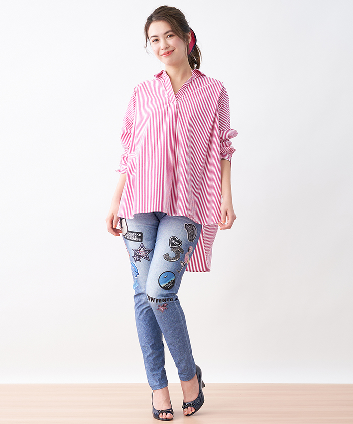 セール 50%OFF】トロンプルイユデニムパンツ(504580968 セール 50%OFF】トロンプルイユデニムパンツ(504580968