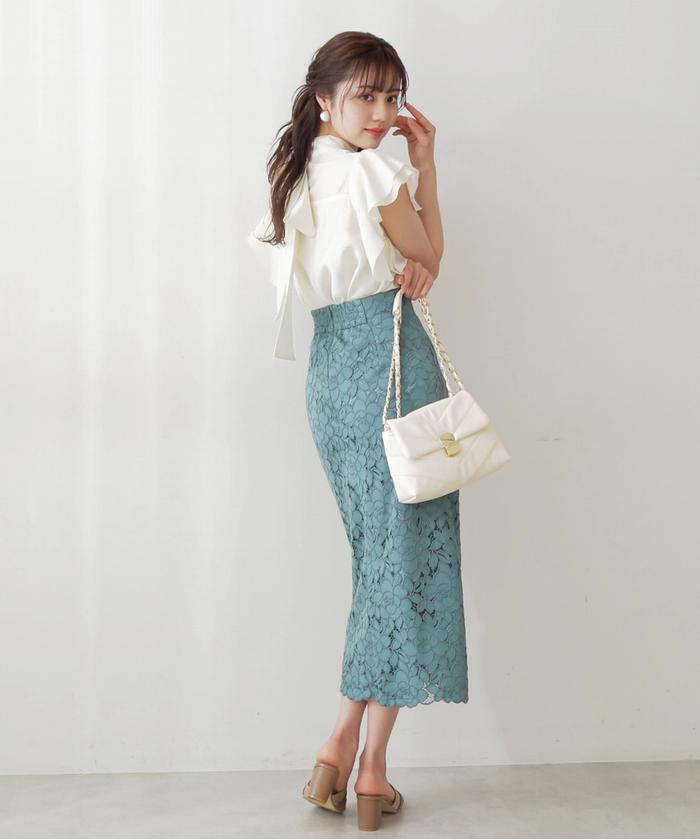セール】|美人百花5月号掲載商品|ビッグフラワーレースロング セール】|美人百花5月号掲載商品|ビッグフラワーレースロング