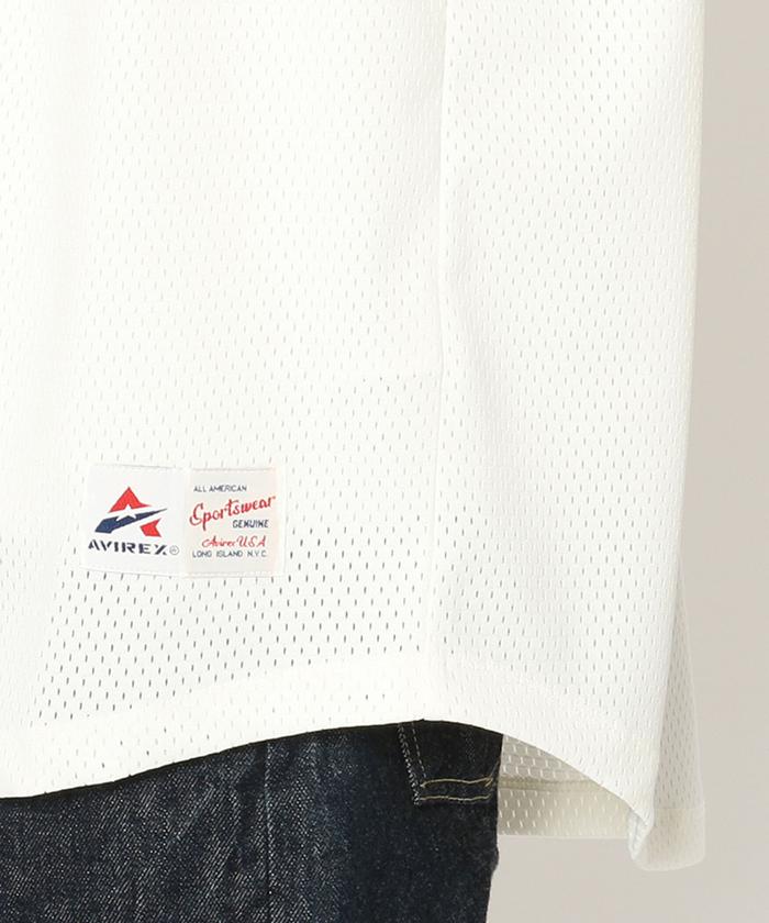 【AVIREX☆アヴィレックス】ベースボールシャツ☆リネン　麻☆刺繍☆XL☆白系 AVIREX☆アヴィレックス】ベースボールシャツ☆リネン 麻☆刺繍