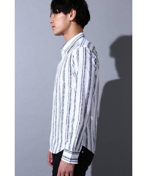 セール】ZERO by TORNADO MART∴先染メムラストライプジャカードシャツ(504751920) トルネードマート(TORNADO  MART) d fashion