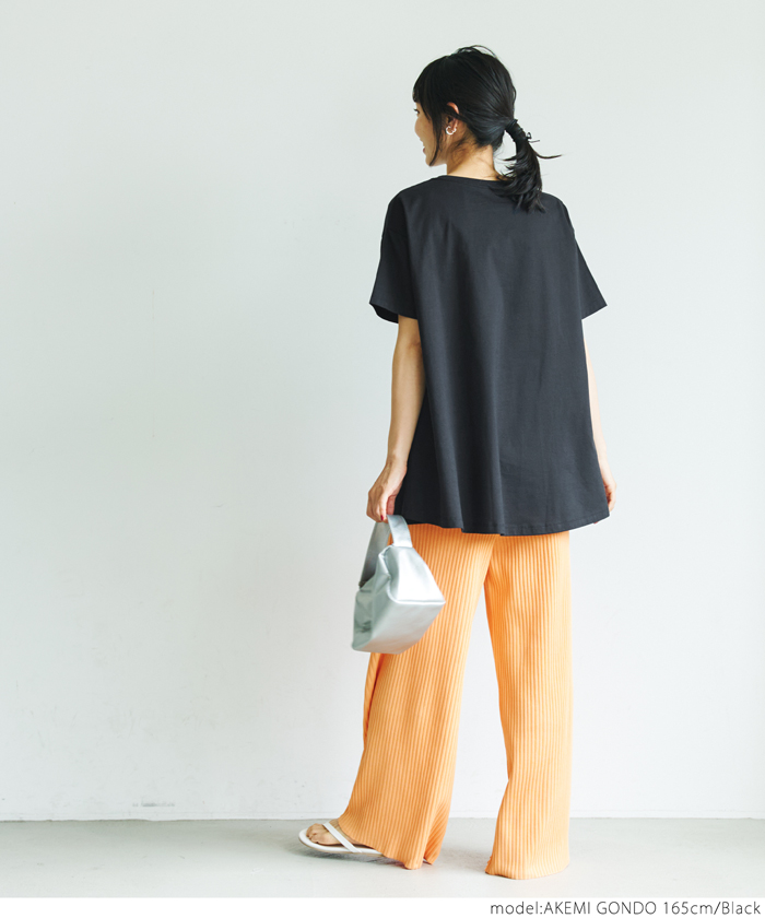 百貨店福袋 セール】シルキーコットンAラインフレアTシャツ(504667033 トップス